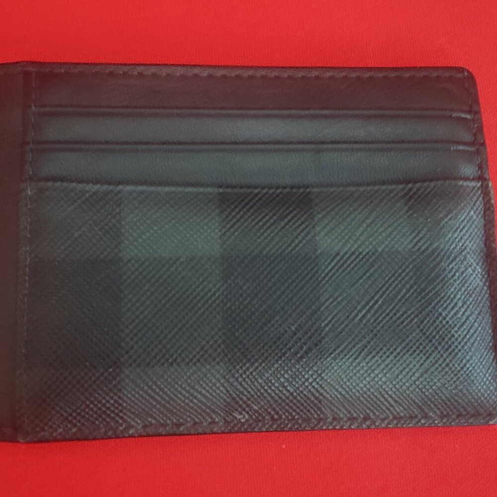Burberry Check Money Clip Card Case